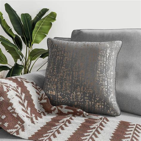 Metallic Silver Throw Pillow 